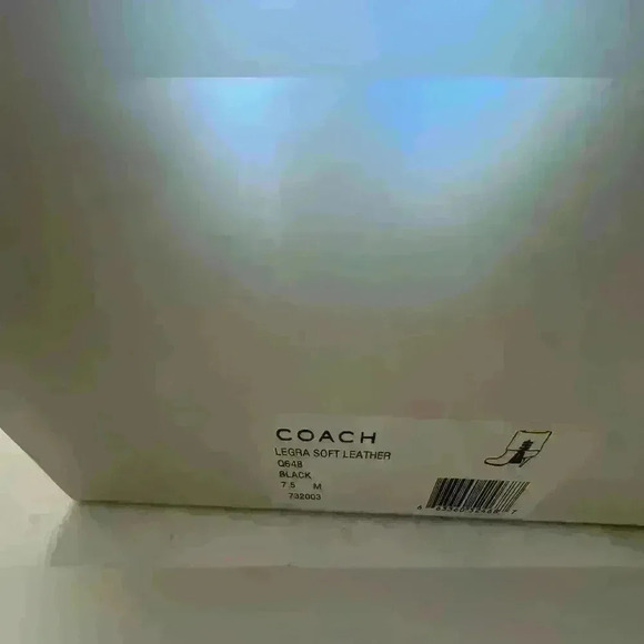 COACH BLACK SOFT LEATHER BOOTS LEGRA SIZE 7.5 PREOWNED IN BOX. - Picture 9 of 10